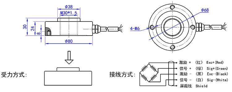 压力传感器F9L安装尺寸图