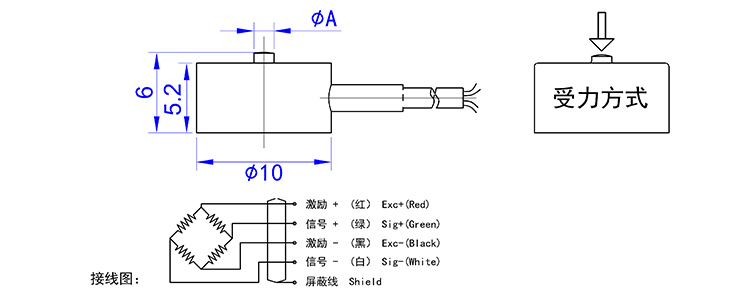 微型压力传感器F1Y安装尺寸图