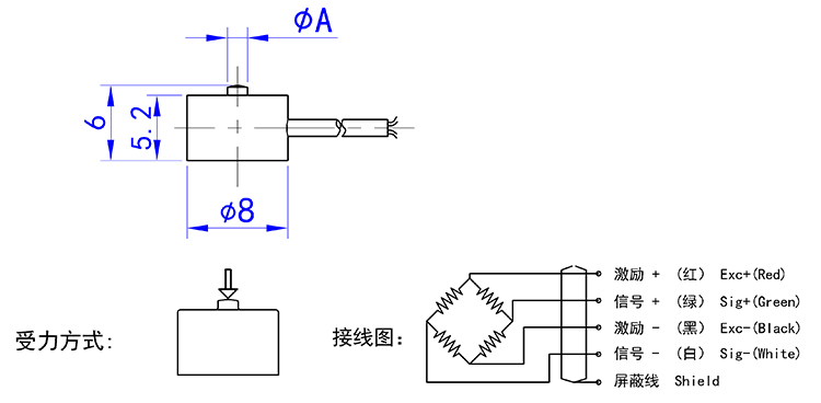 微型压力传感器F8Y尺寸图